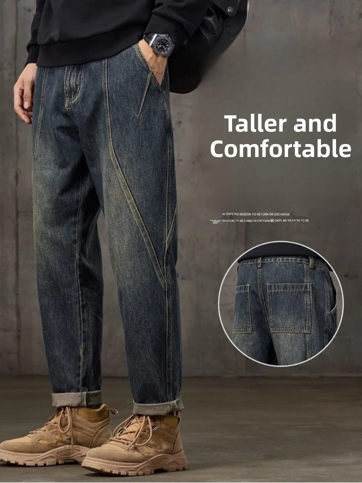 

Американские джинсовые джинсы в стиле ретро, мужские осенне-зимние универсальные 2320, новые модные повседневные конические свободные прямые длинные брюки