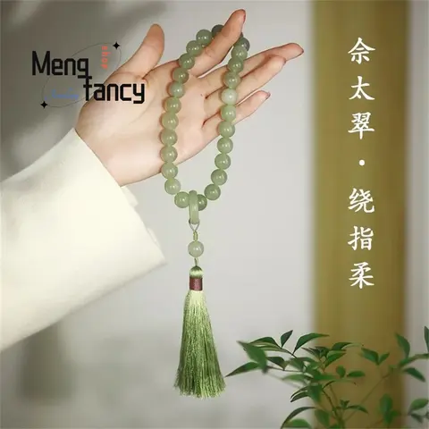 천연 헤티안 옥 핸드헬드 태슬, 청청 지디 팔찌, 명상 고대 스타일, 심플하고 절묘한 패션, 럭셔리 주얼리