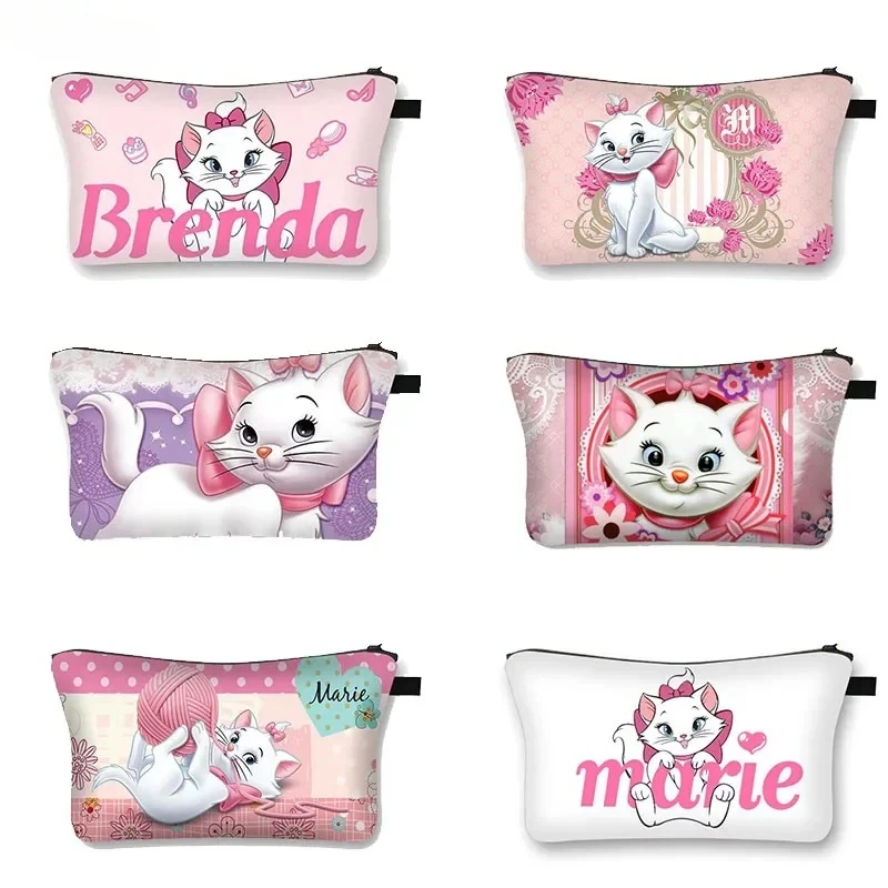 Bolsa de Cosméticos Marie Cat, Desenho Animado Anime, Figura Marie Kawaii, Bolsa de Viagem de Grande Capacidade, Bolsa de Maquiagem Feminina, Bolsa de Higiene, Presente