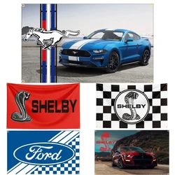 90X150CM 3x5Fts  F Car Flag Polyester Printed Racing Car Banner For Decor Mustang Flag Shelbys Flag