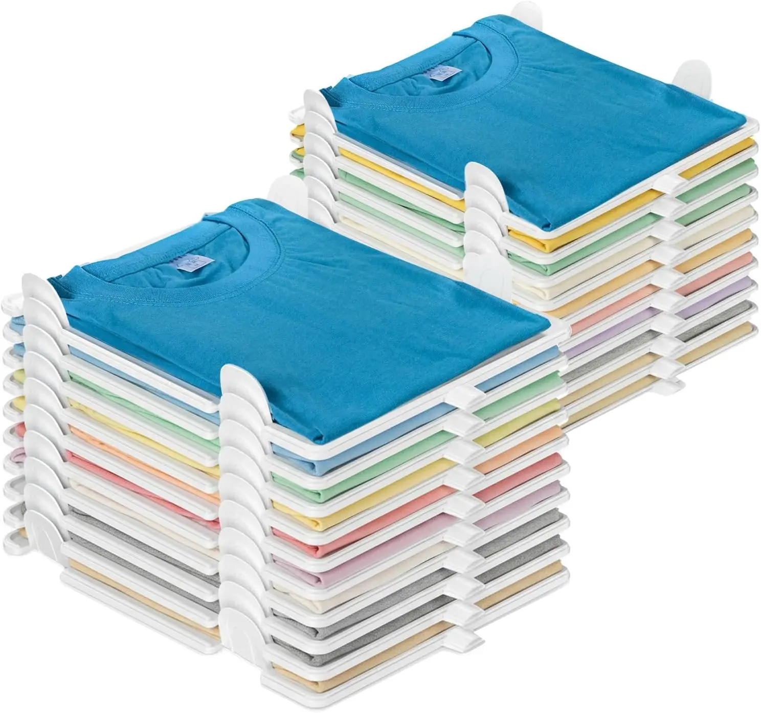 

Stackable Tshirt Organizer for Closet Storage, Sturdy and Durable Clothes Folder, 20-Pack Home Shelves