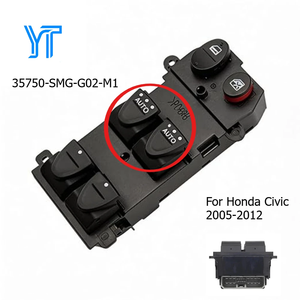 

Car Accessories Window Switch for Honda Civic 2005 - 2012 Front Left Driver 2 AUTO Electric Glass Lifter Control Button Parts