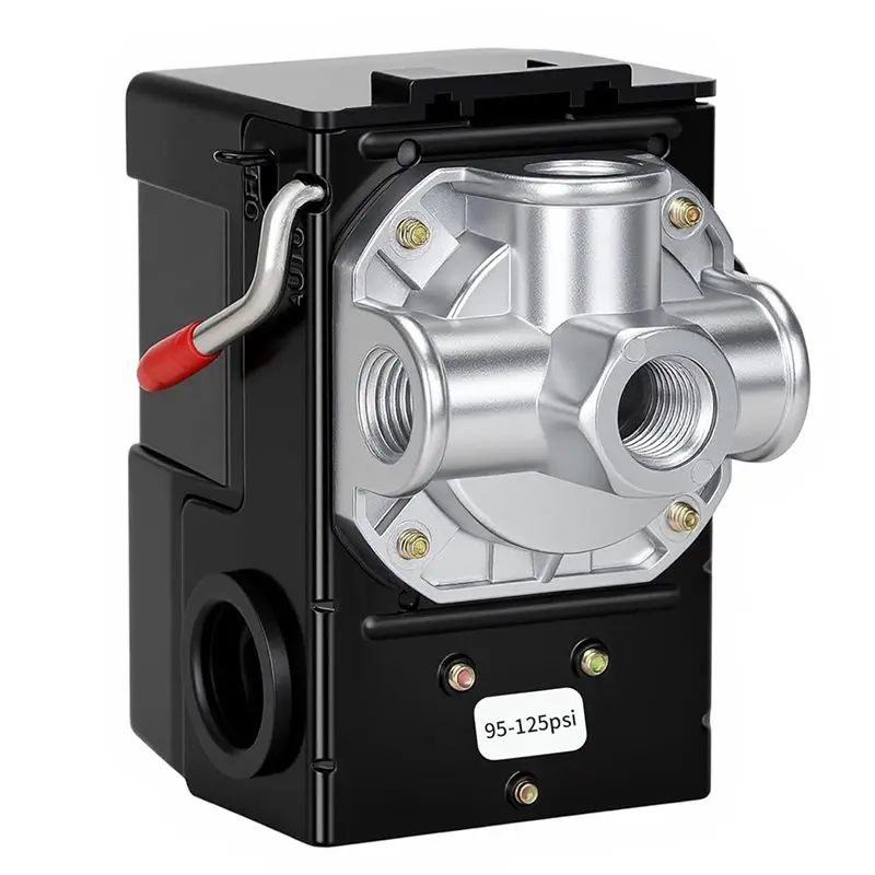 

Aug. Air Compressor Pressure Switch 20A 4 Port 95-125 PSI NPT1/4 LF10-4H Control Unit