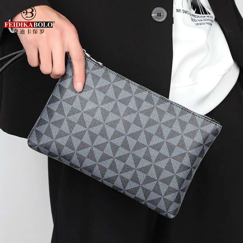 Luxury Design Soft PU Leather Men Clutch Bag Durable Business Men Cardholder Case Fashion Casual Male Money Handbag Day Clutch view 3