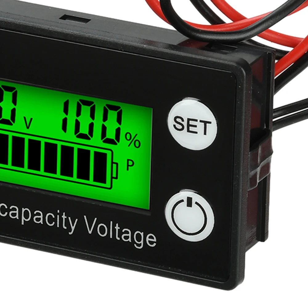 Battery Meter Indicator Voltage Meter 6133A DC8-100V with Alarm Lithium Ion Battery Capacity Monitor 12V 36V 48V 60V 72V 84V
