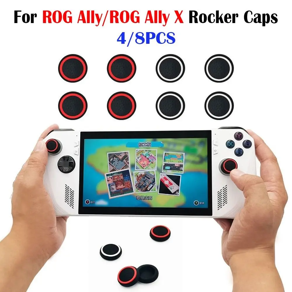 4/8PCS 2024 Silicone Rocker Caps Anti Slip Ergonomic Joystick Cover Fashion Tight Fit Key Protector for ROG Ally X