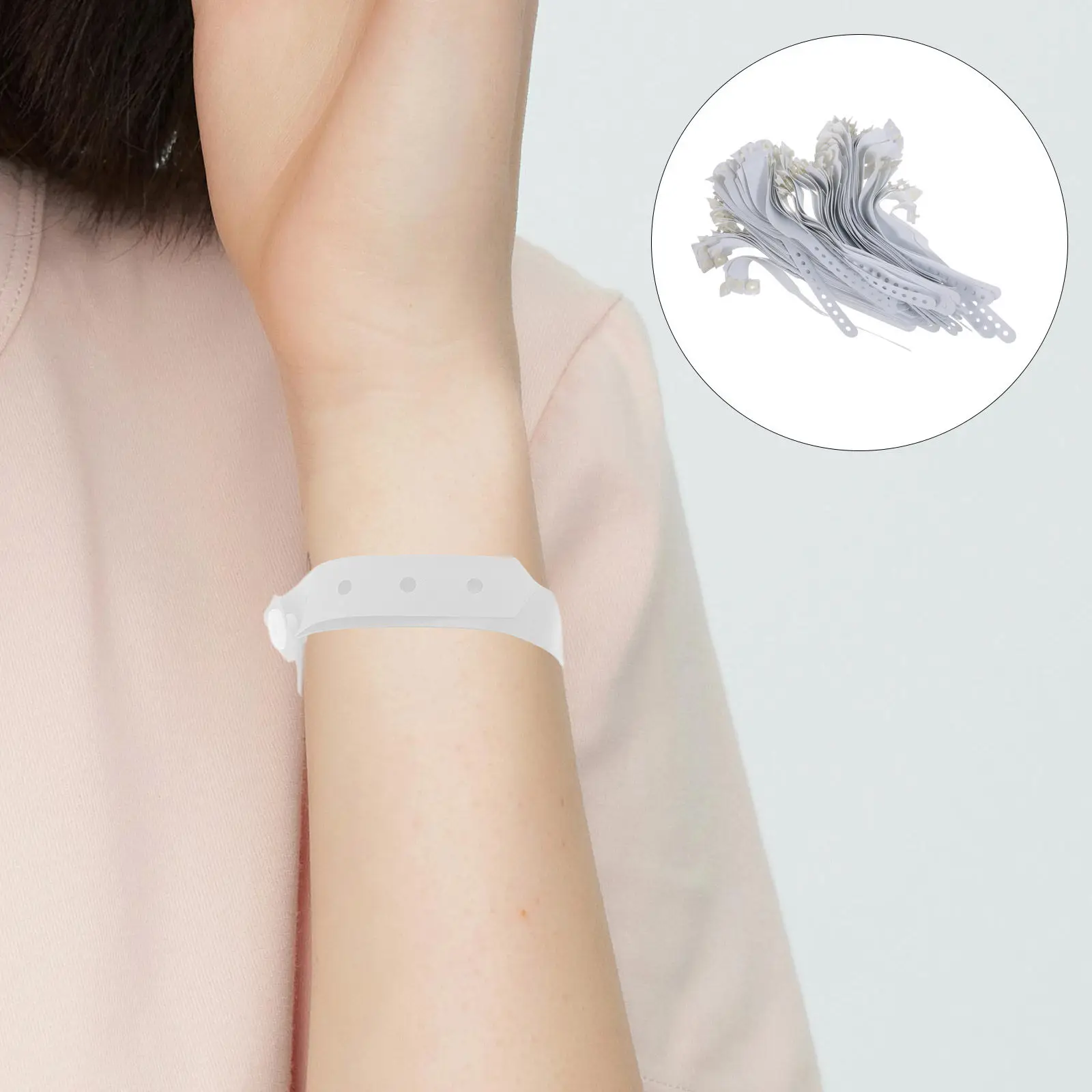 100Pcs Identification Wristbands Disposable Waterproof PVC Hospital Patient Id Bands Snap Closure Patient Identification