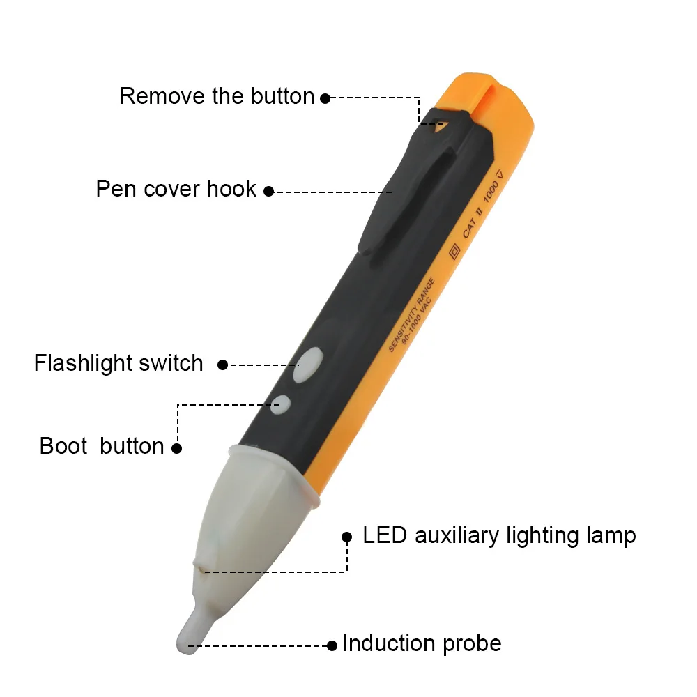 Non-Contact Sensor Tester Pen Electric indicator 90-1000V  Socket Wall AC Power Outlet Voltage Detector LED-Light AC 110V-220V