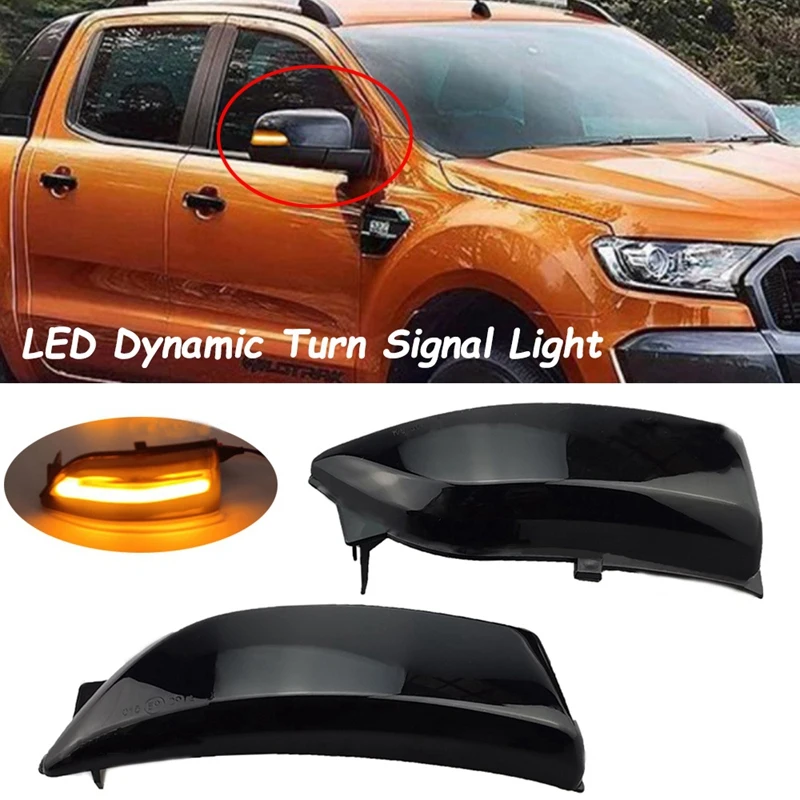 For Ford Ranger T6 2012-2019 Everest 2015-2019 Dynamic Scroll LED Turn Signal Light Sequential Rearview Mirror Indicator