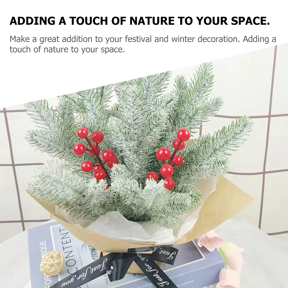 

8Pcs Artificial Pine Needles Faux Branches Xmas Tree Decor Christmas Ornaments for Indoor Outdoor Christmas Ornaments for Tree