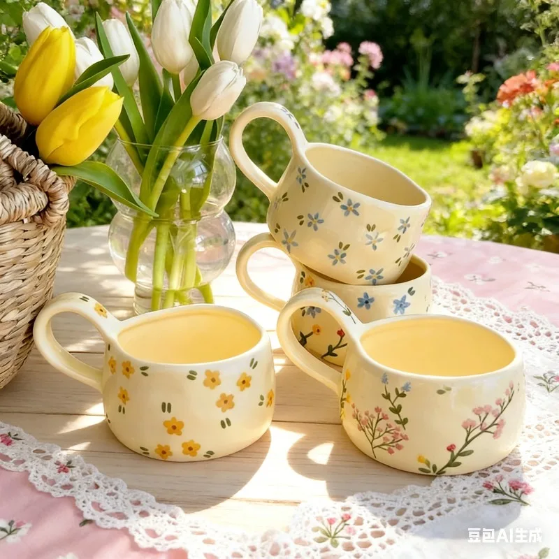 

JUSTINLAU Ceramic Cup Cute Breakfast Coffee Mug Breakfast Milk Tea Cups Watercup Eco-Friendly Cups Suitable for Office Use