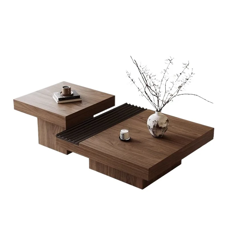 

Medieval style solid wood coffee table living room advanced sense creative simple retro square coffee table