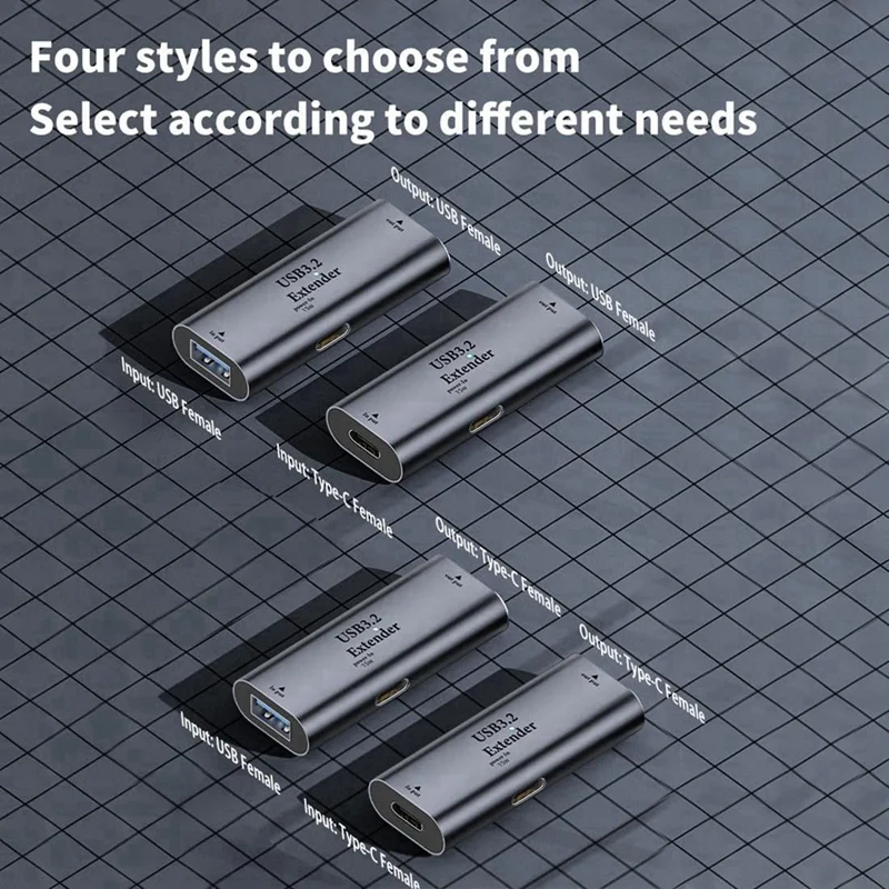 USB C To USB C Adapter, 5Gbps 15W Signal Amplifier Extender, USB C Female To USB C Female Converter For Laptop, Camera