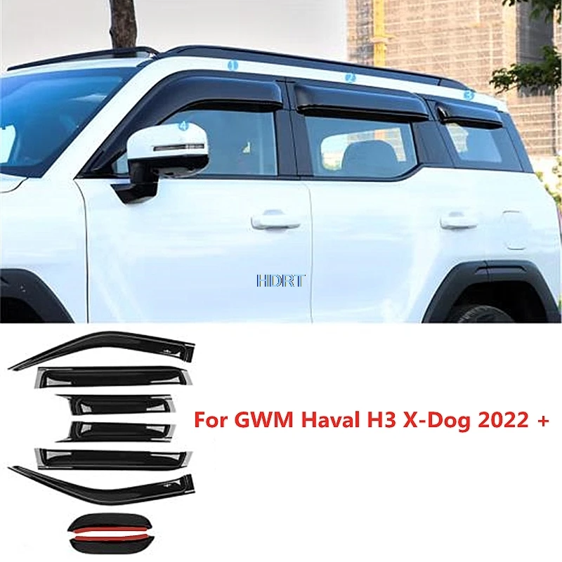 

Козырек для окна для GWM Haval H3 X-Dog X DOG 2022 + козырек для вентиляционного отверстия обрезанный навес отражатель для тента Защита от солнца дождя и погоды