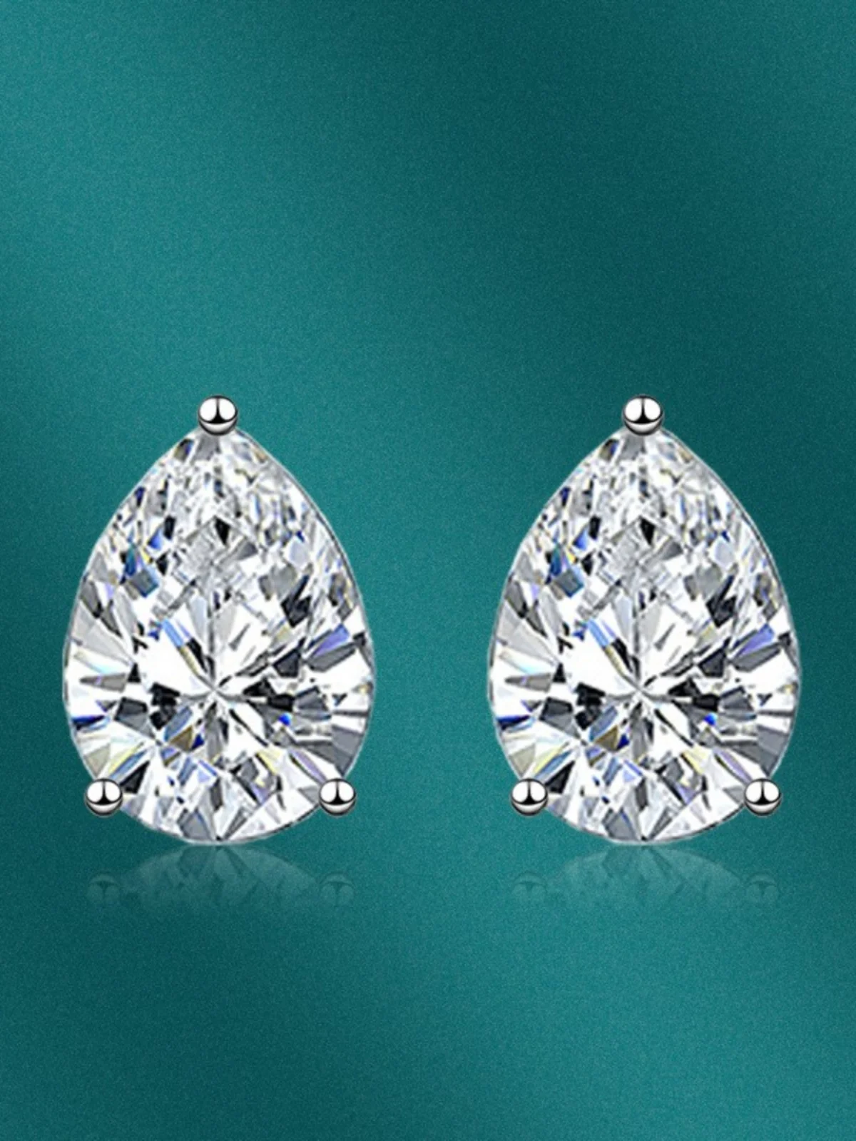 

Silver Pt950 Platinum Moissanite Diamond Earrings Women Pear aped Cross Border Waterdrop Color Gem Ele Faion Jewelry