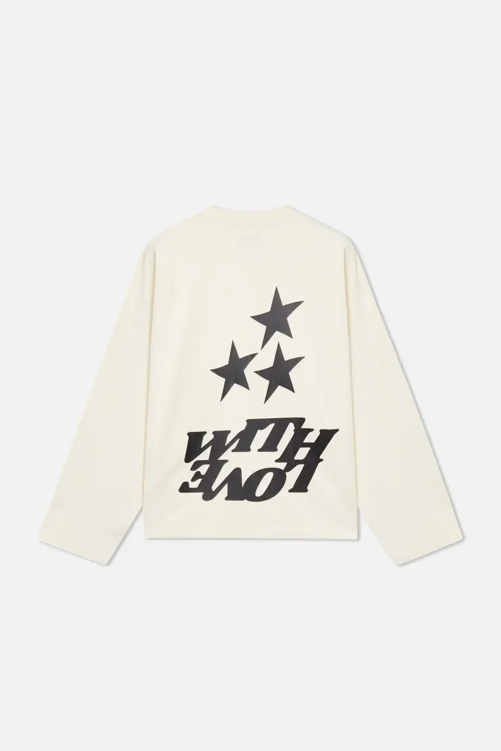 Casual oversized retro beige o-neck long-sleeved y2k T-shirt American letter print Harajuku streetwear loose simple couple tops