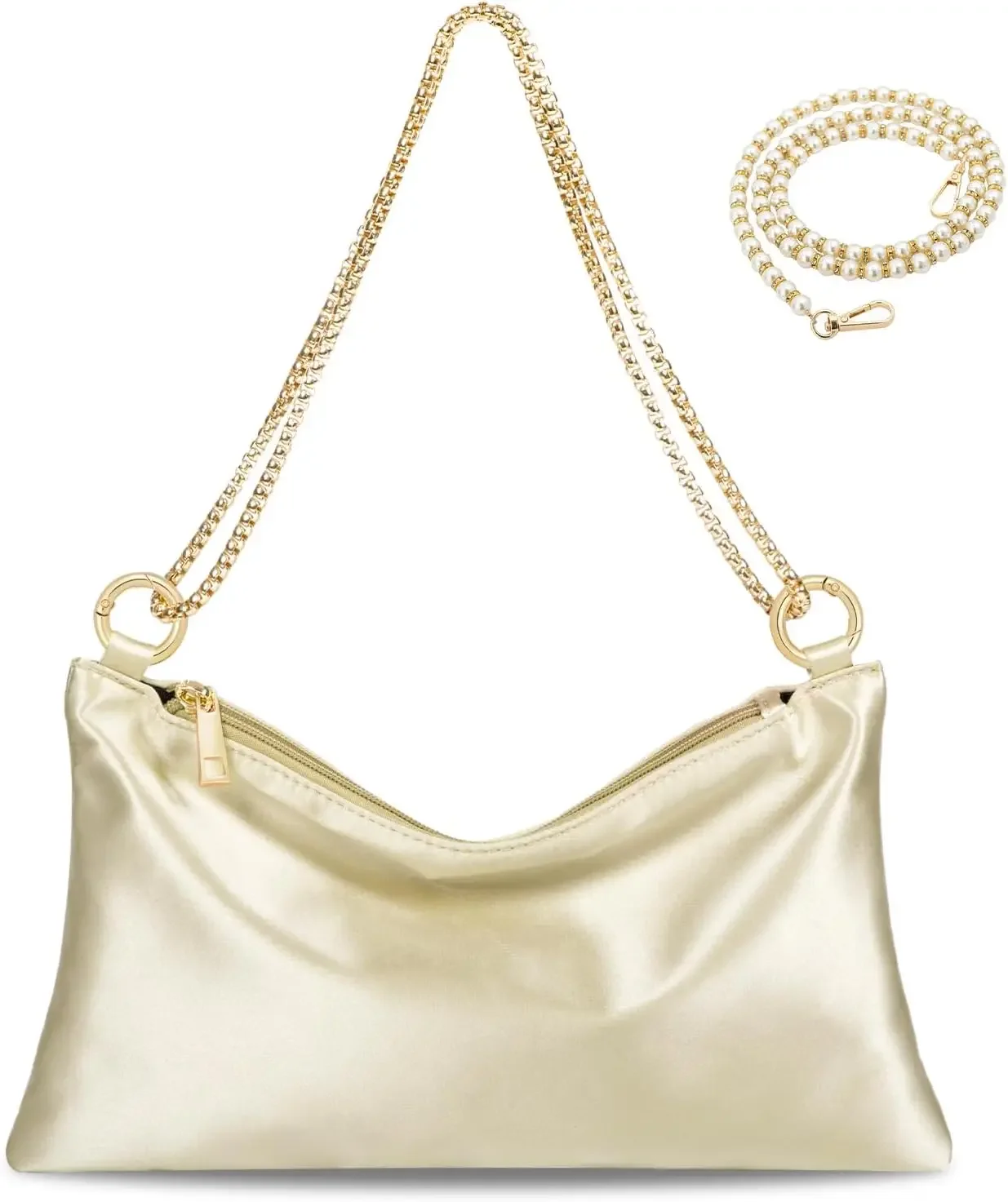 Женская атласная вечерняя сумочка, свадебный клатч для выпускного вечера, вечерние клатчи для коктейлей, сумка на плечо с 2 цепочками для сумок