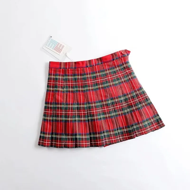 تنورة عالية الخصر منقوشة ذات ثنيات كورية Sle مثيرة أوائل الربيع وصلت حديثًا نموذج وجه شبكي للتنقل والخارج #2