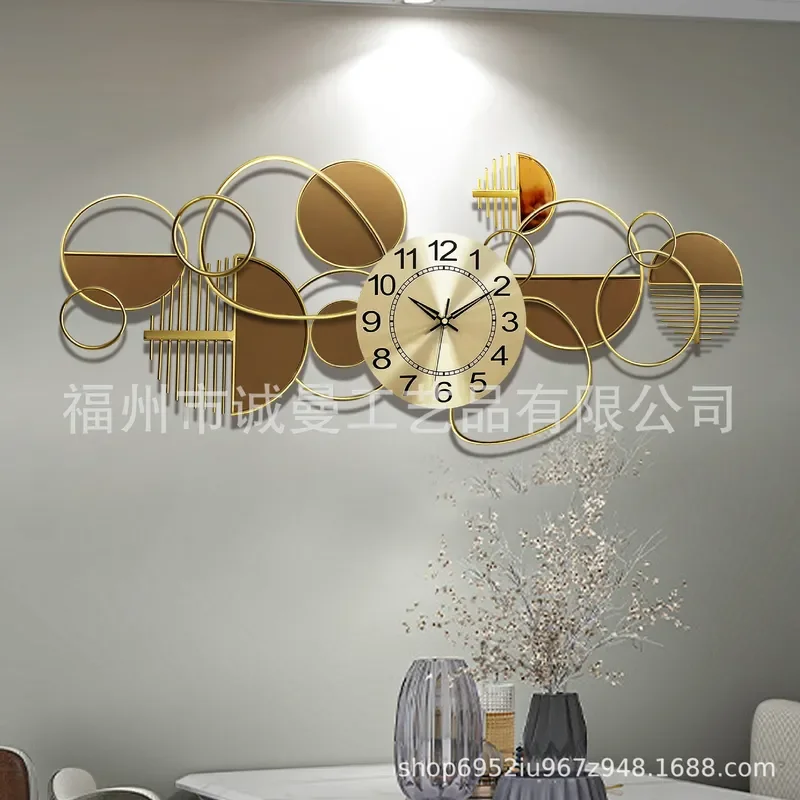 Modern Creative Living Room Clock Silent Home Wall Watch Fashion Art Atmospheric Decor Easy Assembly Disassembly Wall Clock