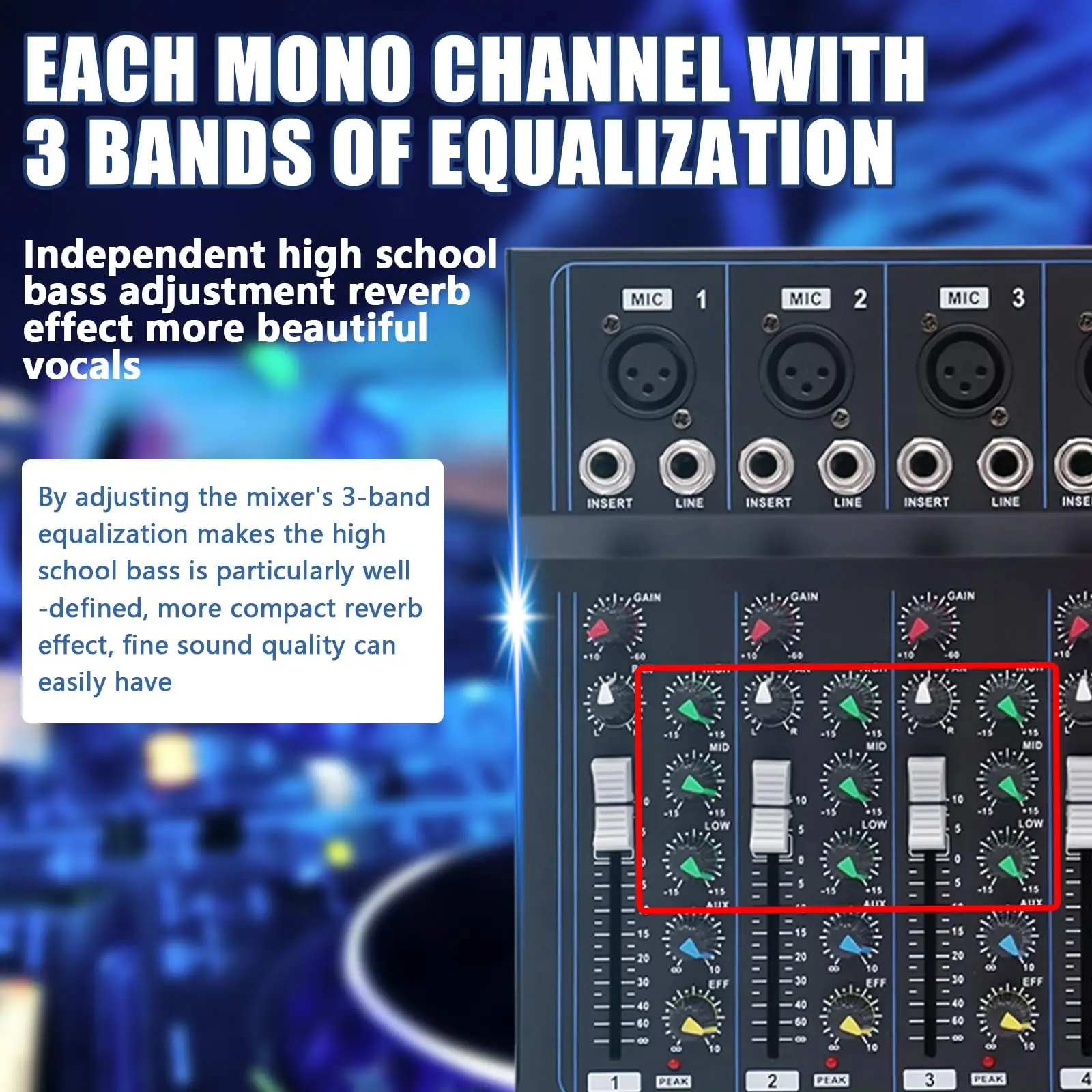 Audio 7 canali, Mixer Audio USB scheda Mixer Audio, Mixer Audio professionale scheda Audio Console Desktop con Bluetooth Wireless