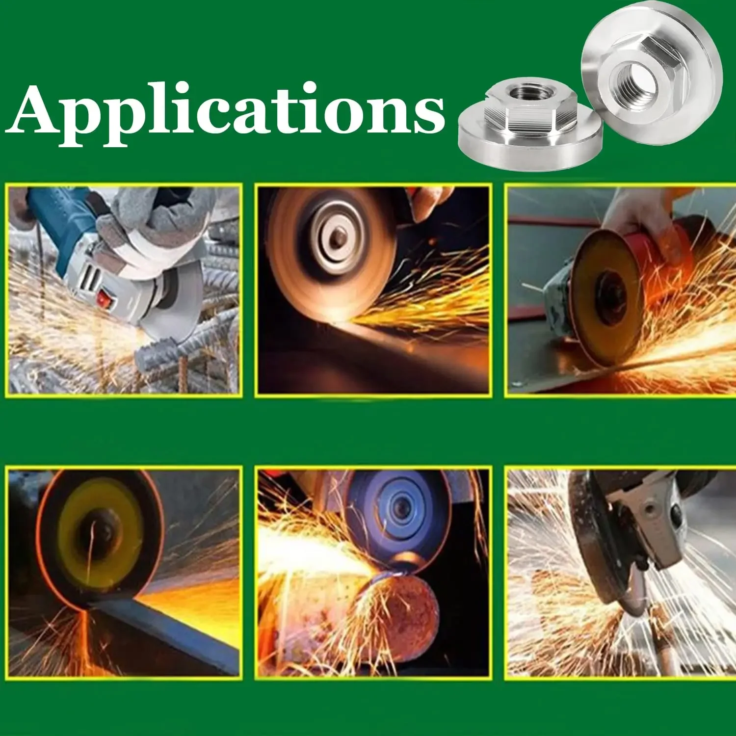 Tuercas con reborde de 1/2/3/4 Uds., tuerca de bloqueo hexagonal de rosca M10, tuerca de sujeción de tope de bloqueo para amoladora angular tipo 100, disco de molienda de disco de diamante