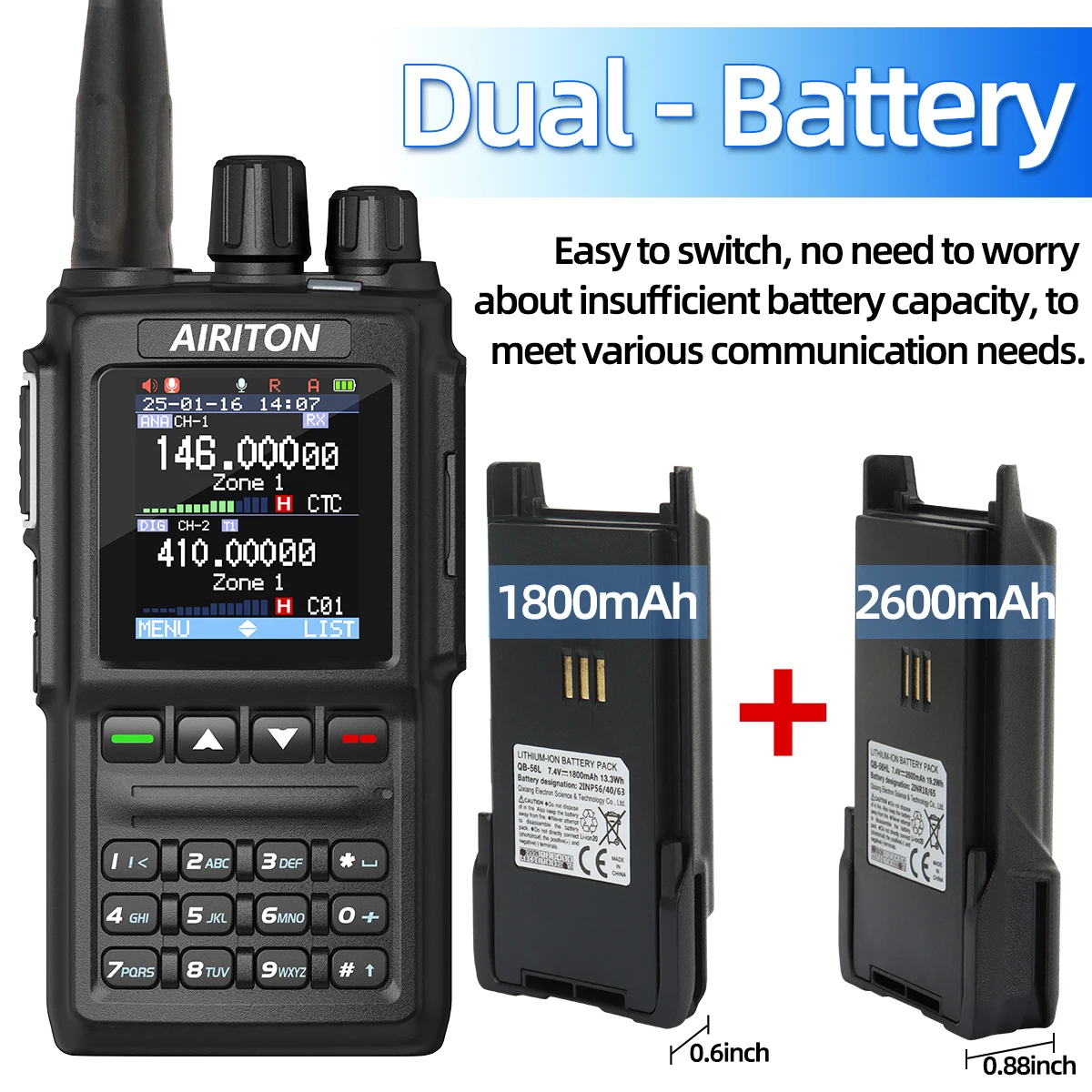 2PCS Walkie Talkie DM-168 DMR วิทยุดิจิตอล Dual Band Analog Type-C AES256 การเข้ารหัสยาวสําหรับ AT-D168UV HAM วิทยุ