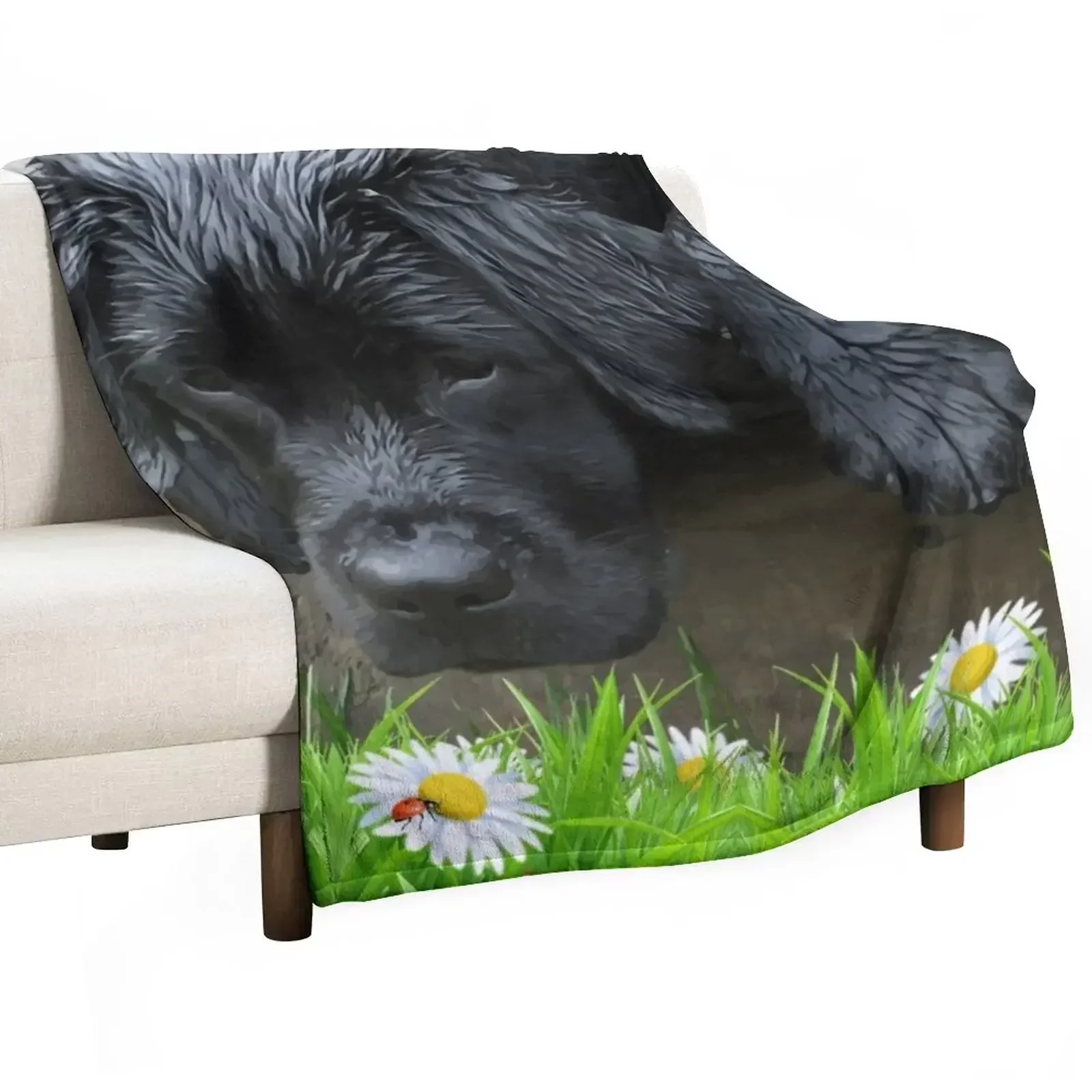 New Appreciate the Little Things - Black Lab & Ladybug Throw Blanket Luxury Brand blankets and throws Soft Big Nap Blankets