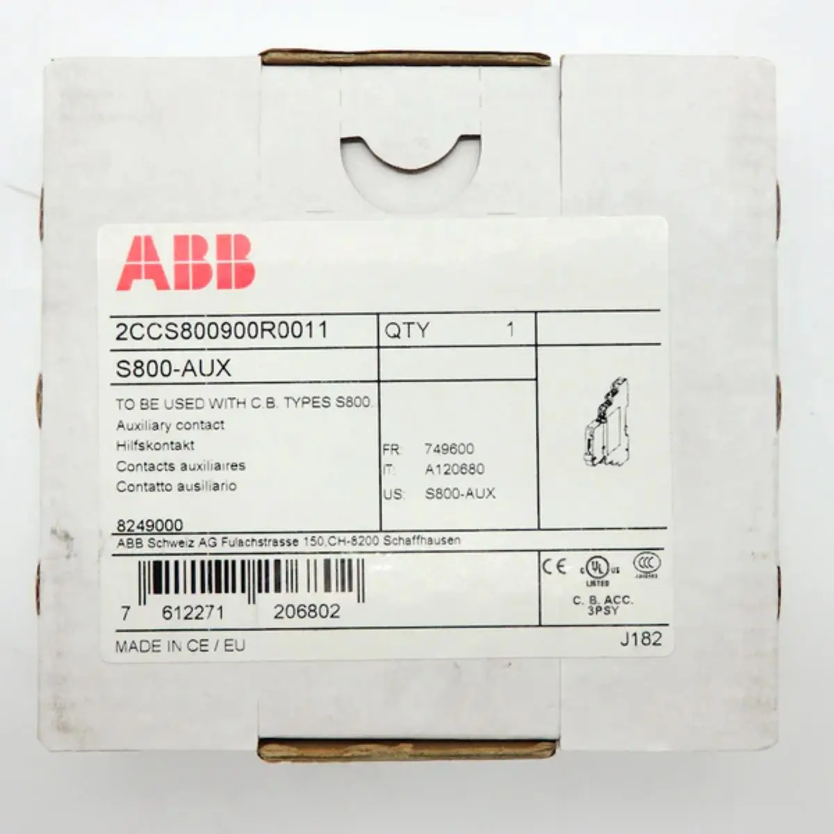 S800-AUX 10070644 2CCS800900R0011 Auxiliary Contact - S800 accessory