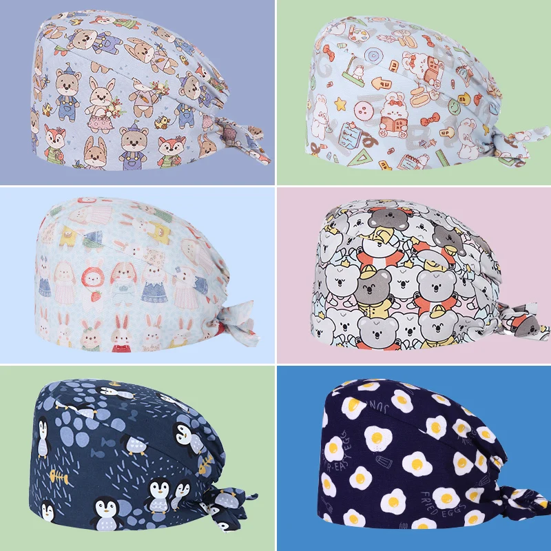 

Penguins Surgical Scrub Caps Pattern Veterinary Dental Medical Nursing Scrub Hat Women Men 100% Cotton Chef Skull Cap M905