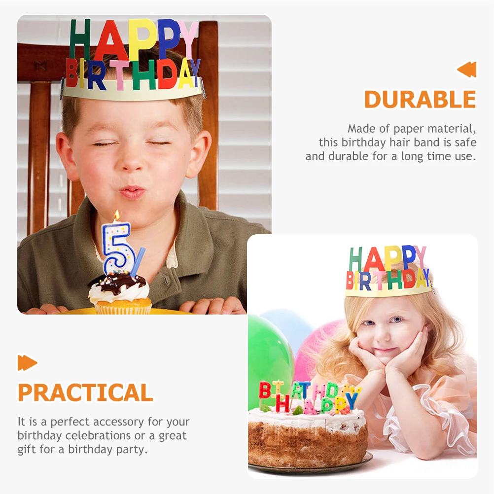 

20pcs Birthday Hat Headb Kids Paper Hairb Holiday Favors Vibrant Colors Lightweight Comfortable Hairstyles Celebration Accessory