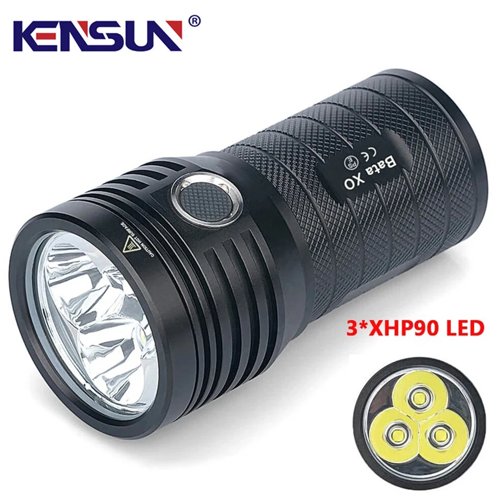 

Powerful 3*XHP90 LED Flashlight High Lumen USB Rechargeable Tactical Torch Safety Lock Hand Lantern For Camping Hiking Fishing