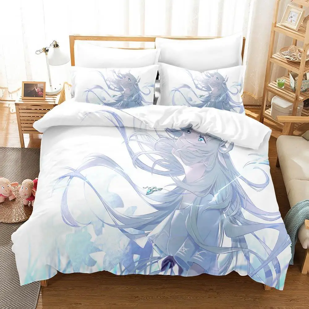 3D Print Game ENDER LILIES: Quietus of the Knights Bedding Set Cartoon Anime three-piece set Adult Kid Bedroom Duvetcover Sets