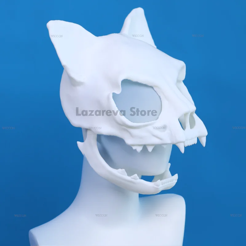 Realistisch Dier Fursuit Kat Schedel Kigurumi Harige Hoofdmasker Harige Hoofd 3d Printkop Harige Capsule Fursuit Cosplay Headsets Prop