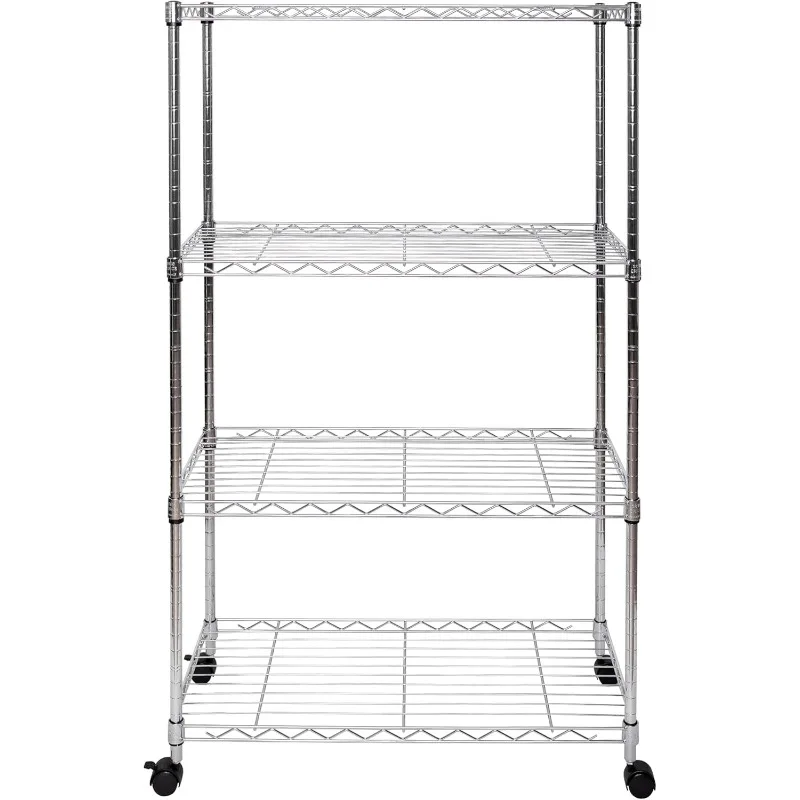 Solid Steel Wire Shelving Storage Unit Adjustable Shelves Organizer Rack, 4-Tier, 30