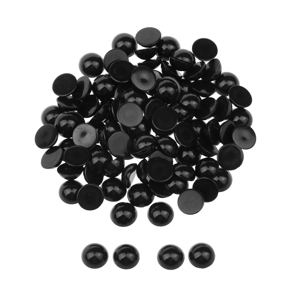 100Pcs DIY 3-12mm Round Flat Black Eyes Plastic Eyes Eyes for Dolls Making Doll Toys Teddy Bear Eyes Doll Eyes Accessories