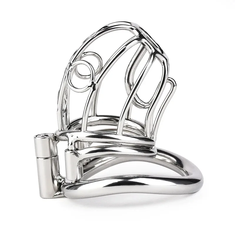 الصلب الجوف PA قفل حشفة ثقب الذكور CBT العفة قفص جهاز قوس حلقات القضيب السادية BDSM لاعب متقدم الجنس لعب الرجال