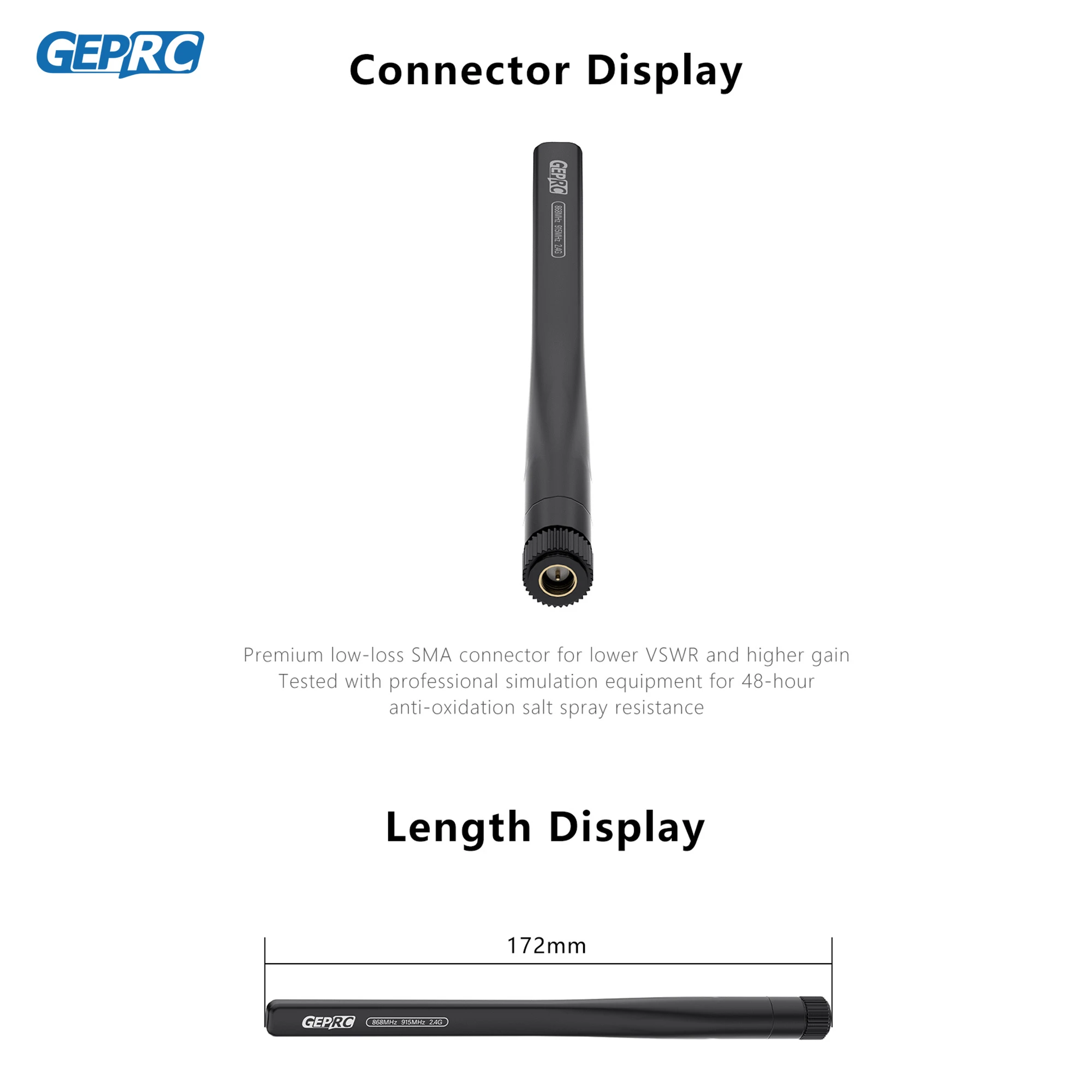 GEPRC 868MHz 915MHz 2.4G Tri-Band Stick Antenna High Frequency Long Range FPV RC Quadcopter Freestyle Drone DIY Parts thumbnail 4