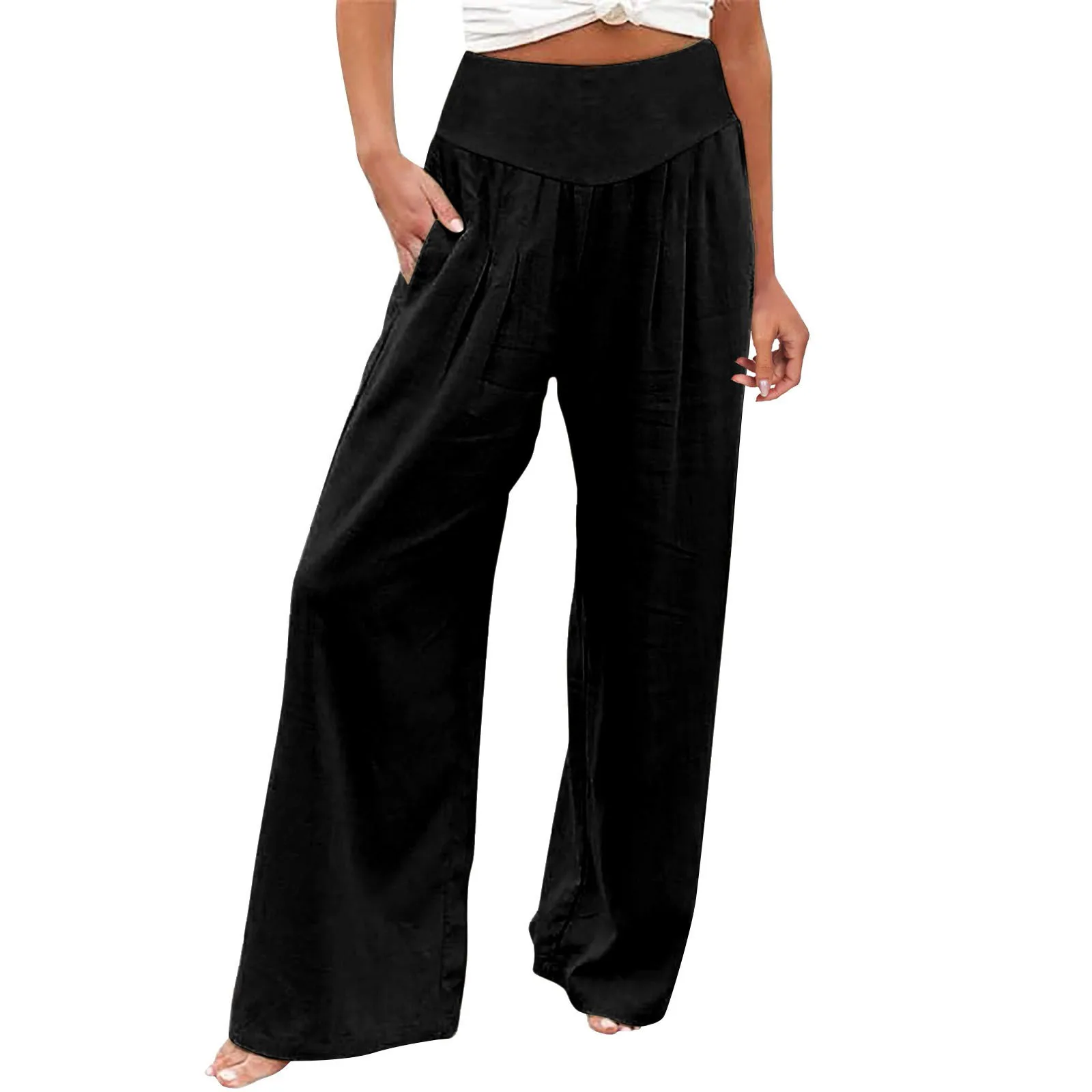 

Womens Wide Leg Pants Casual High Waisted Palazzo Pants Baggy Beach Joggers Outfits Trousers Fashion Oversize Female Pants