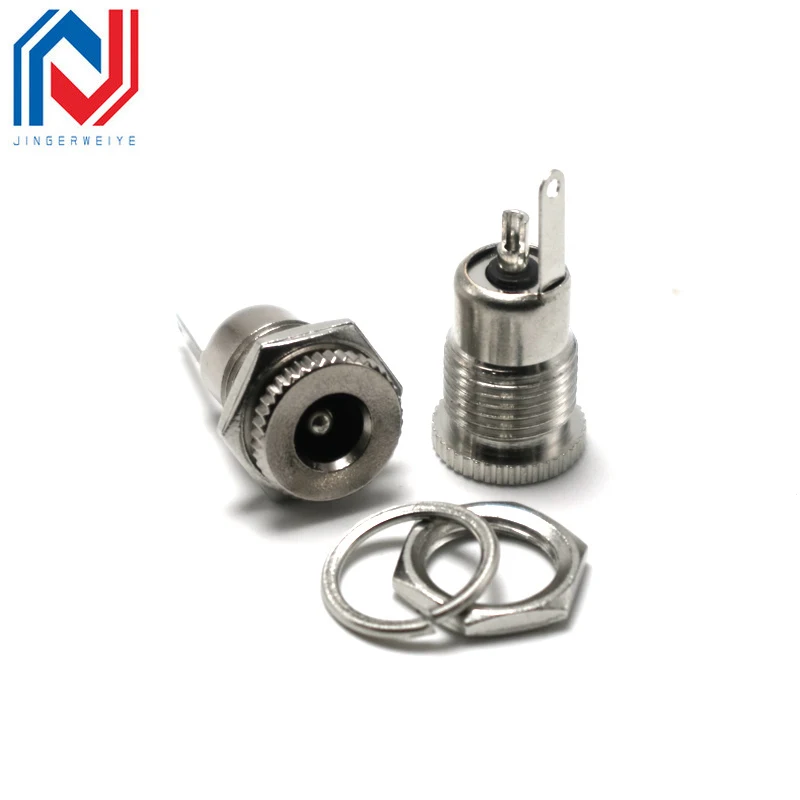 2Pcs DC-099 5.5mm x 2.1mm 2.5mm 1.3 DC Power Jack Socket DC099 Female Panel Mount Connector Metal 5.5*2.1 5.5*2.5