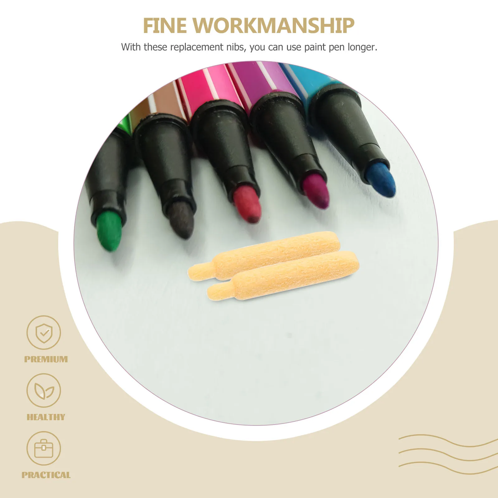 

50Pcs Soft Tip Paint Pen Nibs Refillable Replacement Points for Markers Smooth Edge Drawing Detailing Artwork Tools