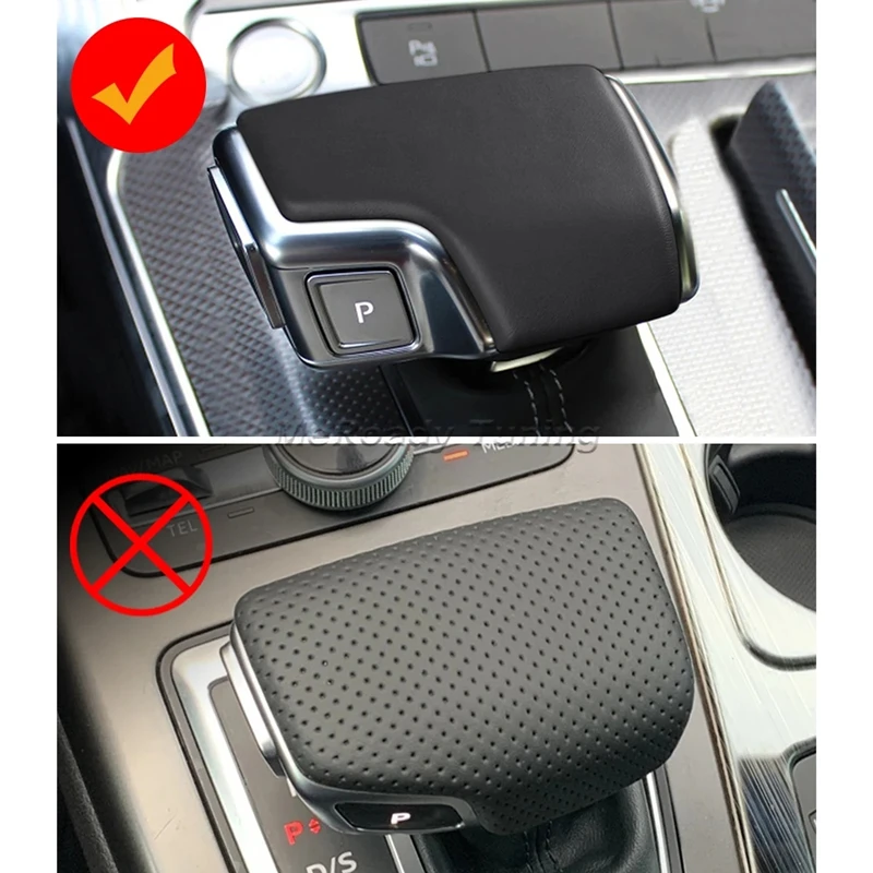 LHD Car Carbon Fiber Gear Shift Knob Handle Lever Cover For AUDI A6 C8 A7 SQ8 RS6 RS7 Q7 Q8 S8 2019 - 2022 Interior Accessories