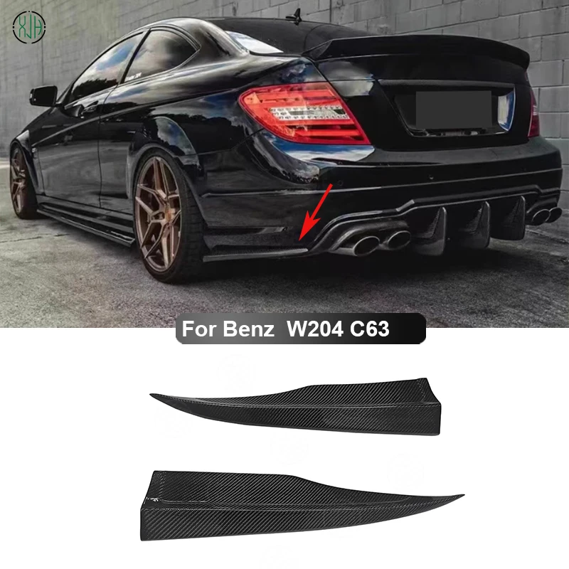 For Mercedes Benz C Class W204 C63 AMG 2007-2014 Rear Bumper Splitters Lip Diffuser Canards Flaps Apron Parts Carbon Fiber