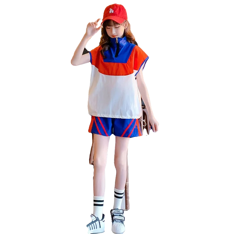 

2022 Summer Baby Girls Clothes Sets short Sleeve T-shirt + Pants 2PCS Teenage Children's Clothing Outfits 3-14 Year