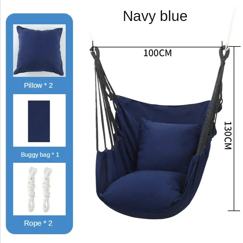 Hanging Swing Canvas Hanging Chair Student Outdoor Hammock with Pillow Indoor Camping Swing Adult Leisure Chair