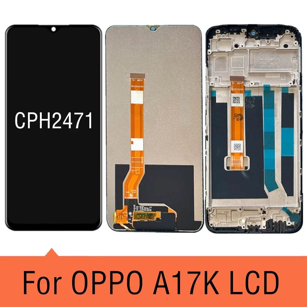 6.56'' IPS For Oppo A17K LCD Display Screen Touch Panel Digitizer Replacement Parts For Oppo A17K LCD With Frame CPH2471