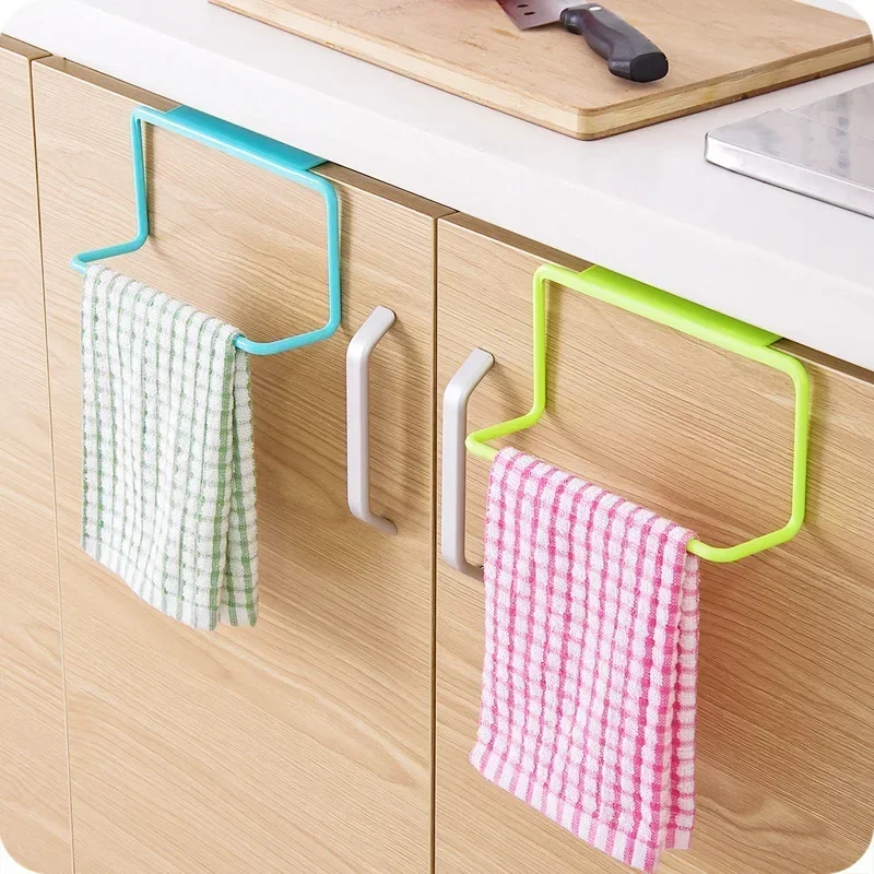 Towel Rack Hanging Holder Organizer Bathroom Kitchen Cabinet Cupboard Hanger Kitchen Bathroom Accessories Gadgets Cooking Tools