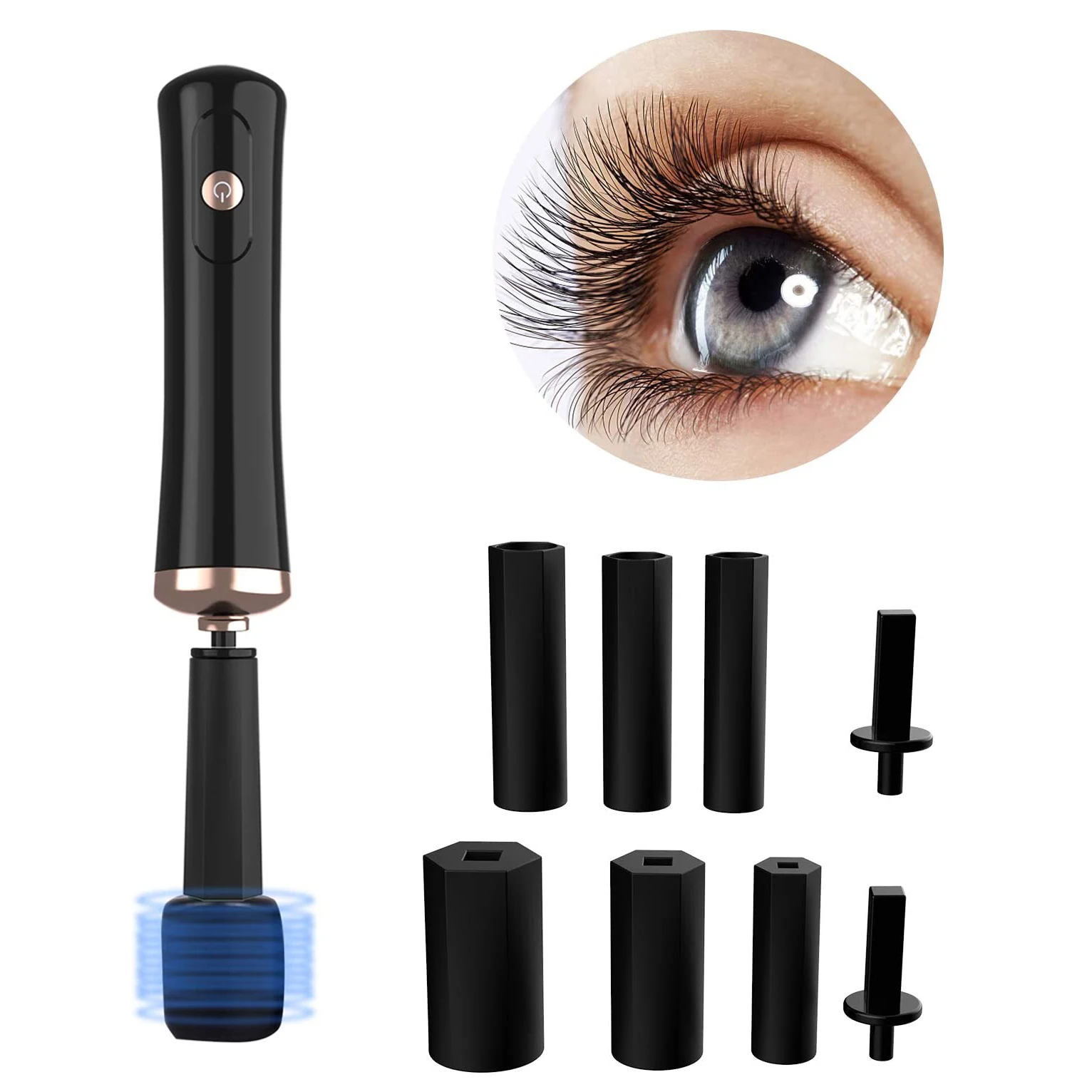 Wimpern Kleber Shaker Elektrische Wake-up Gerät Wimpern Kleber Flüssigkeit Mixer 2 stücke Stecker 6 stücke Kleber Abdeckung Sterben für Wimpern Extensions