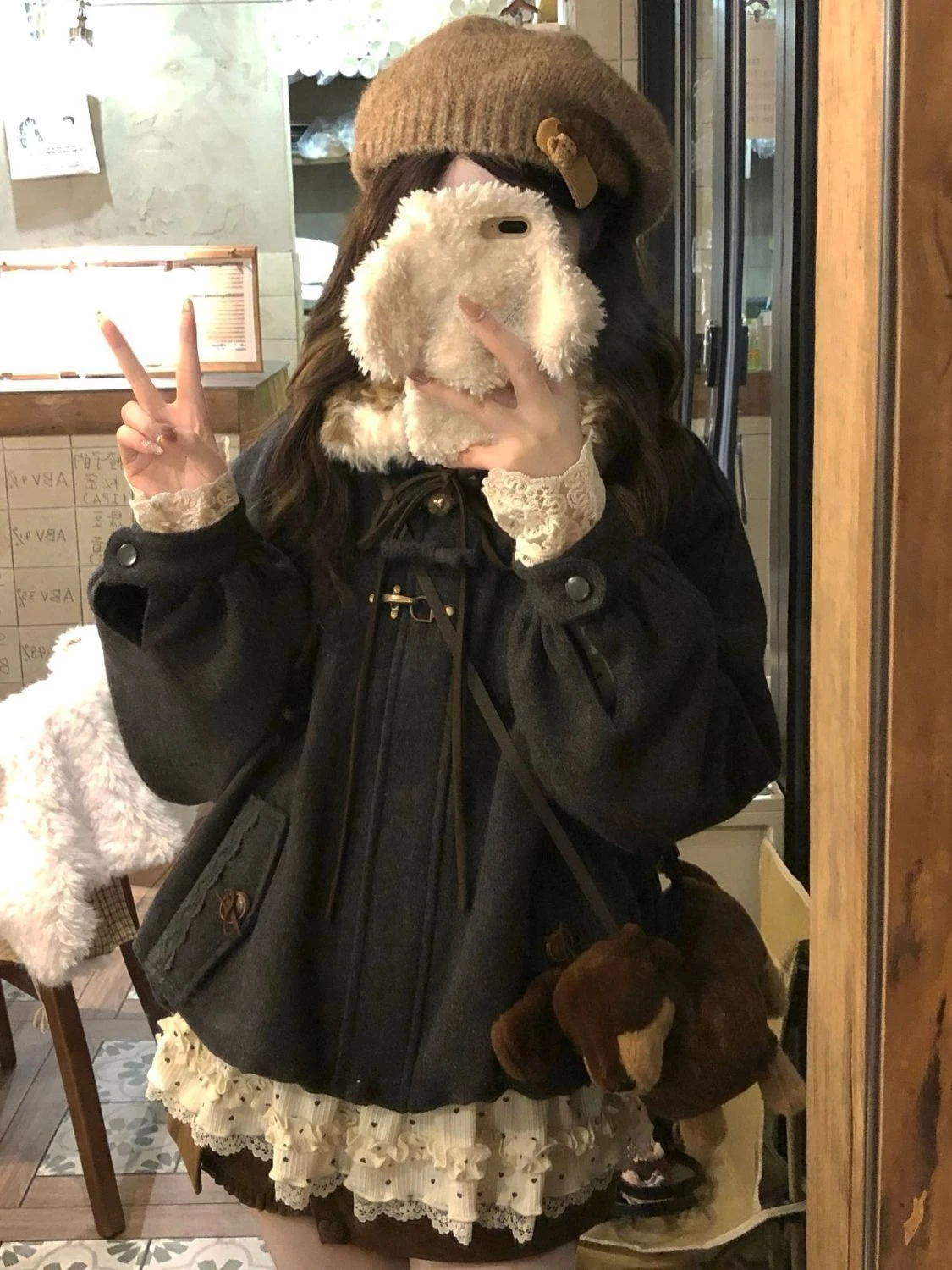 American Vintage fausse fourrure laine veste à glissière à capuche femmes pardessus à capuche Vintage Y2k manteaux Ropa décontracté mode sweat