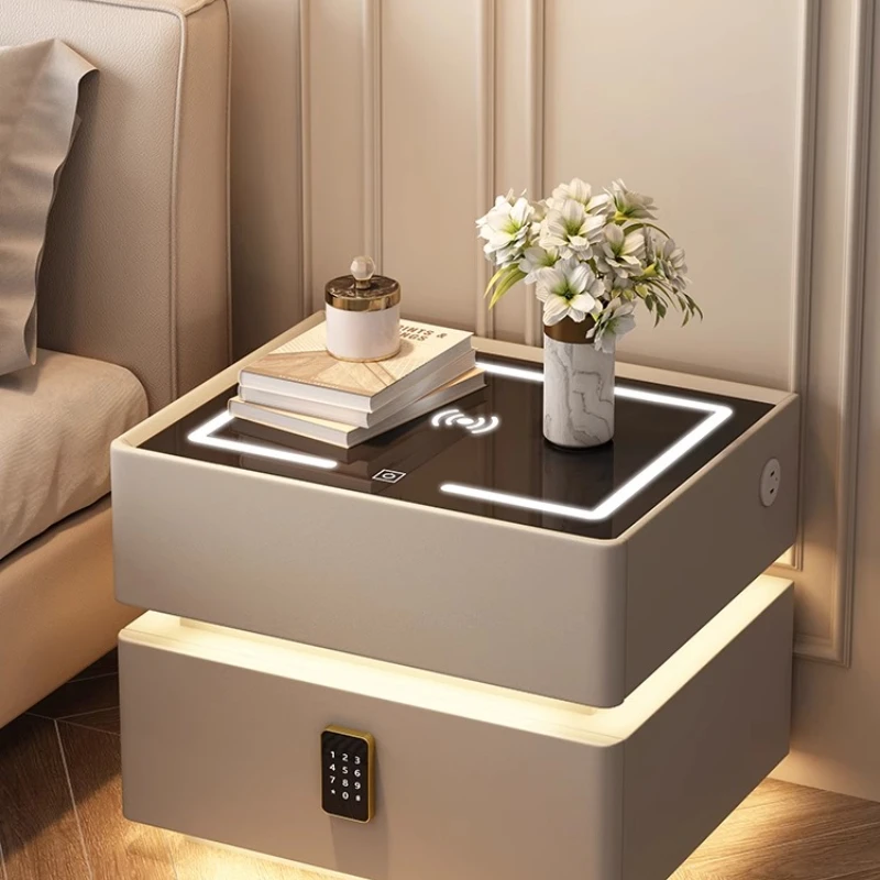 Movable Aesthetic Bedside Table White Elegant Gothic Grey Bedside Table Space Saving Mesitas De Noche Bedroom Furniture