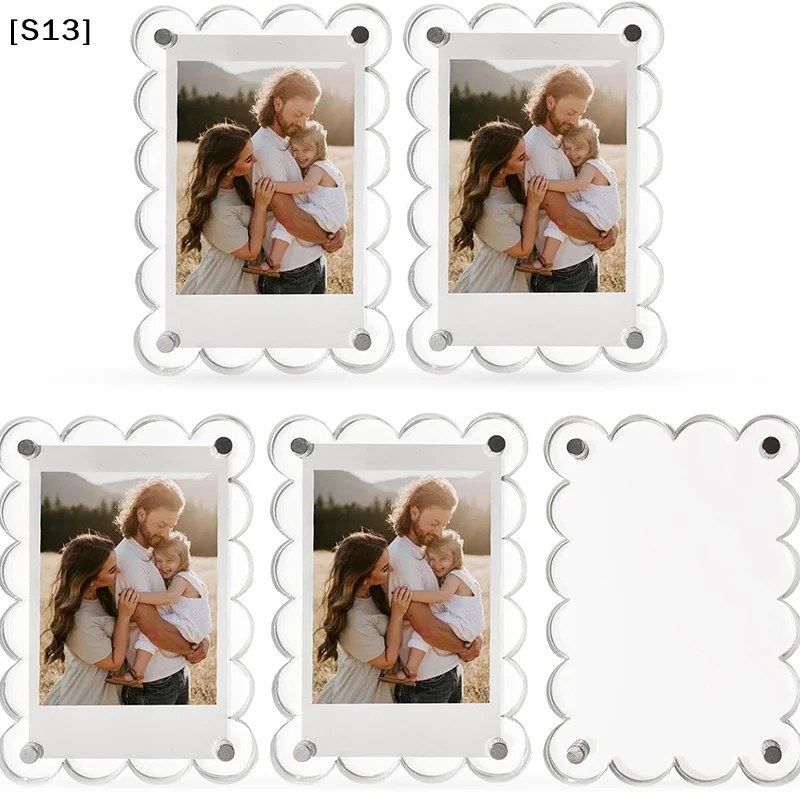 Acrylic Fridge Magnetic Frame Double Sided Refrigerator Magnet Picture Frame Fridge Photo Frame Clear Display Home Decoration[Q]